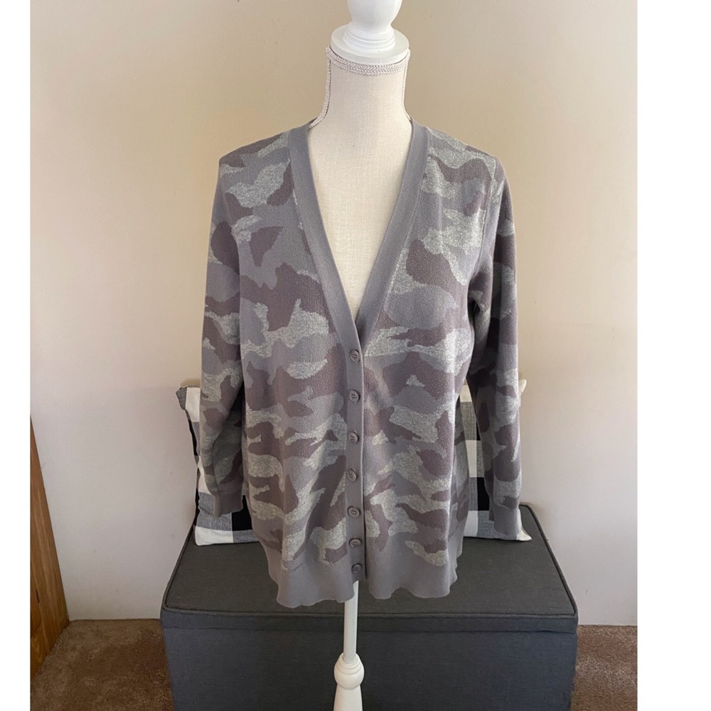 Lane Bryant Grey Camo Cardigan Sweater 18/20